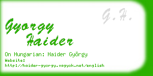 gyorgy haider business card