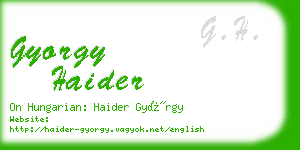 gyorgy haider business card